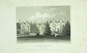Original Antique Engraving Illustrating Corsham House (south front) in Wiltshire, The Seat of Pau...
