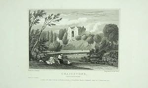 Original Antique Engraving Illustrating Craigstone Castle in Aberdeenshire, The Seat of William U...