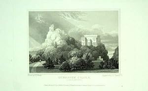 Original Antique Engraving Illustrating Dunraven Castle in Glamorganshrie, The Seat of The Honour...