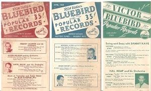 THREE (3) LEAFLETS FOR RCA VICTOR'S BLUEBIRD POPULAR RECORDS:; Newest Bands - Hottest Tunes - Big...