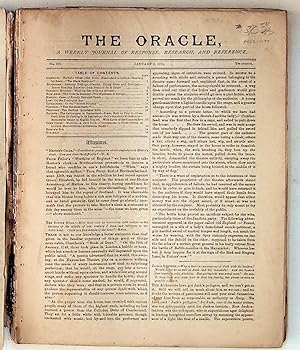The Oracle. A Weekly Journal of Response, Research, and Reference. No. 192-208, January 6 - April...