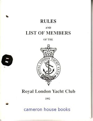 Rules and List of Members of the Royal London Yacht Club
