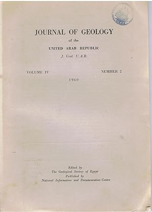 Journal of Geology of the United Arab Republic. Volume IV, Number 2, 1960 to Volume X, Number 2, ...
