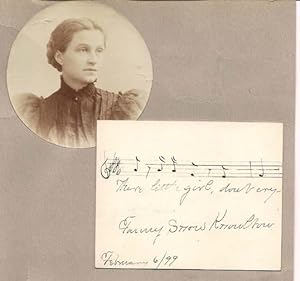 Autograph Musical Quotation "There little girl, don't cry" by Fannie Knowlton
