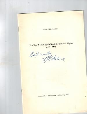 The New York Negro's Battle for Political Rights, 1777-1865