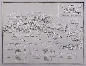 Karte des Bodensees und seiner Umgebungen. Lithographierte Karte aus Pecht "Ansichten vom Bodense...