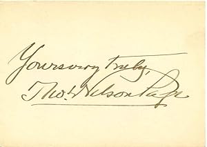 Card Signed by Thomas Nelson Page.