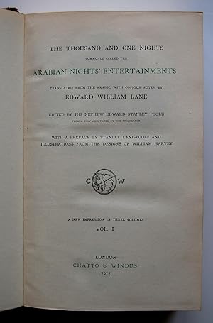 The Thousand and One Nights Commonly Called the Arabian Nights' Entertainments