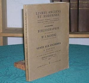 Catalogue vente librairie W.S. Kundig et autres provenance. 1952.