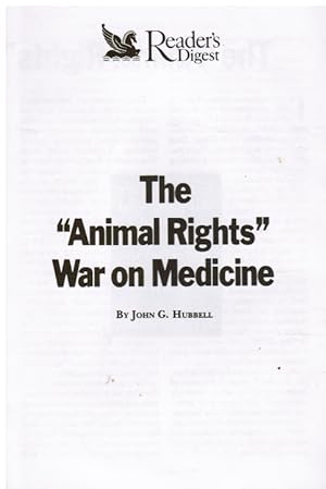 The Animal Rights War on Medicine