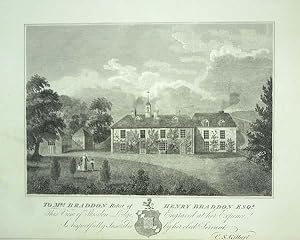 Original Antique Engraving Illustrating Skisdon Lodge in Cornwall.