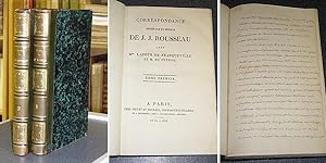 Correspondance originale et inédite de J.-J. Rousseau avec Mme Latour de Franqueville et M. Du Pe...