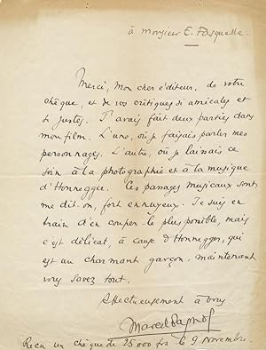 Autograph Letter SIGNED in French, 4to, n.p., n.d.