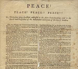 Peace! Peace! Peace!! Peace!!! Or, thirty-four questions addressed to the plain understandings, a...