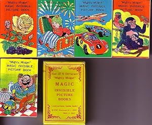 5 "Mighty Midget" Magic Invisible Picture Books, Housed in Original 2 Section Box.