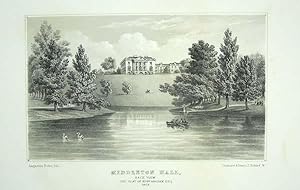 Original Antique Lithograph Illustrating Middleton Hall (back view) in Carmarthen, The Seat of Ed...