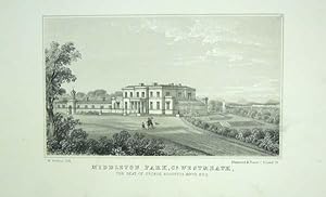 Original Antique Lithograph Illustrating Middleton Park in Co Westmeath, The Seat of George Augus...