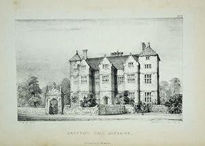 A Single Original Lithograph Illustrating Grafton Hall in Cheshire. Published By Priestley & Weal...