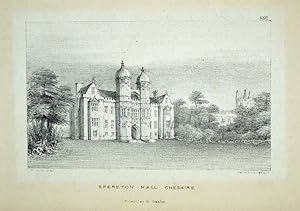 A Single Original Lithograph Illustrating Brereton Hall in Cheshire. Published By Priestley & Wea...