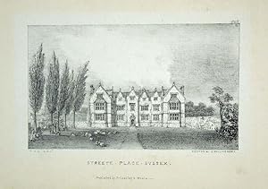 A Single Original Lithograph Illustrating Streete Place in Sussex. Published By Priestley & Weale...