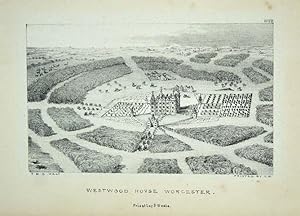 A Single Original Lithograph Illustrating Westwood House in Worcester. Published By Priestley & W...