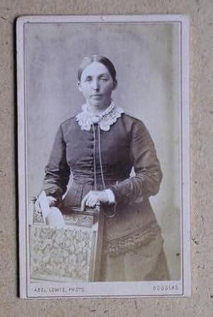 Carte De Visite Photograph. Portrait of a Young Woman Holding a Letter.