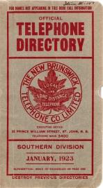 Official Telephone Directory, The New Brunswick Telephone Co. Limited, Southern Division January,...
