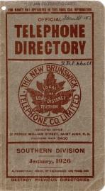Official Telephone Directory, The New Brunswick Telephone Co. Limited, Southern Division January,...