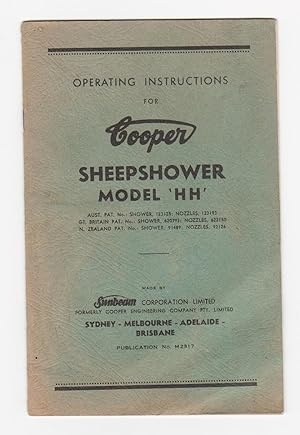 OPERATING INSTRUCTIONS FOR COOPER SHEEPSHOWER MODEL 'HH'