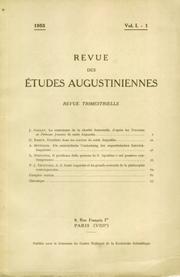 Revue des études augustiniennes, 1955 - Vol. I, 1