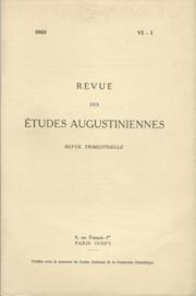 Revue des études augustiniennes, 1960 - Vol. VI, 1