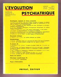 L'évolution Psychiatrique . Cahiers De Psychologie Clinique et De Psychopathologie Générale . Ann...