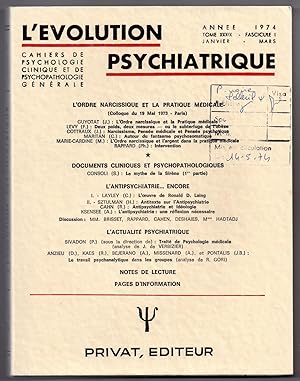 L'Evolution Psychiatrique- Cahiers de Psychologie Clinique et de Psychopathologie Générale : janv...