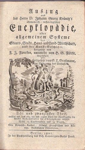 Auszug aus des Herrn D. Johann Georg Krünitz's ökonomisch-technologischer Encyklopädie, oder allg...
