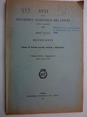 "ATTI DELLA ACCADEMIA NAZIONALE DEI LINCEI Anno CCCLXIX 1972 Serie Ottava RENDICONTI Classe di Sc...