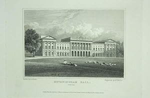 Original Antique Engraving Illustrating Heveningham Hall in Suffolk, The Seat of Joshua Vanneck, ...