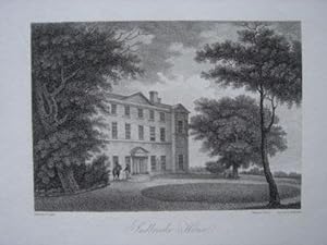 Original Antique Engraving Illustrating Sudbrooke House. Engraved By B. Howlett and Dated 1804.