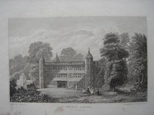 Original Antique Engraving Illustrating Tixall Abbey in Staffordshire. Published By W. Emans in 1830