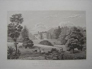 Original Antique Engraving Illustrating Downton Hall in Shropshire. Published By W. Emans in 1830