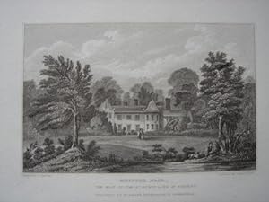 Original Antique Engraving Illustrating Meaford Hall in Staffordshire. Published By W. Emans in 1830