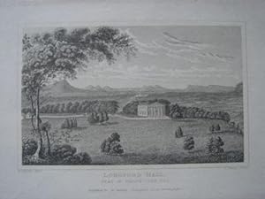 Original Antique Engraving Illustrating Longford Hall in Shropshire. Published By W. Emans in 1830