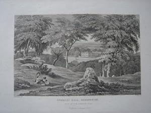 Original Antique Engraving Illustrating Sweeney Hall in Shropshire. Published By W. Emans in 1830