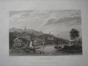 Original Antique Engraving Illustrating a View of Bridgnorth in Shropshire. Published By W. Emans...
