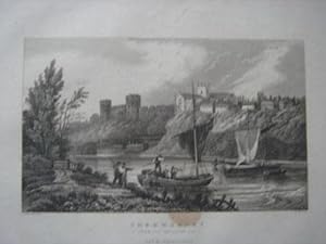 Original Antique Engraving Illustrating a View of the Welsh Bridge, Shrewsbury, in Shropshire. Pu...