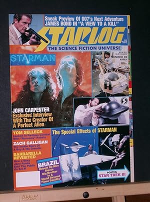 Starlog #92 March1985 (James Bond, Starman, Brazil, Barbarella, Tom Selleck, Zach Galligan)