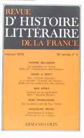 Revue d'histoire littéraire de la France 76è année mai juin 1976