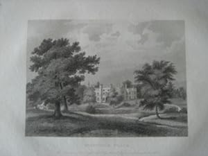 Original Antique Engraving Illustrating Sheffield Place, The Residence of the Rt. Hon. Earl of Sh...