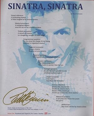 Sinatra, Sinatra - Series 1. Paul Fericano signed numbered Broadside