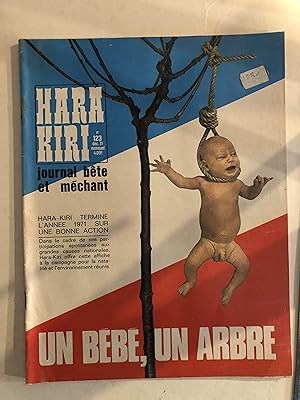 HARA KIRI (magazine mensuel), Journal bête et méchant. "Un bébé, un arbre". No. 123 (décembre 1971)