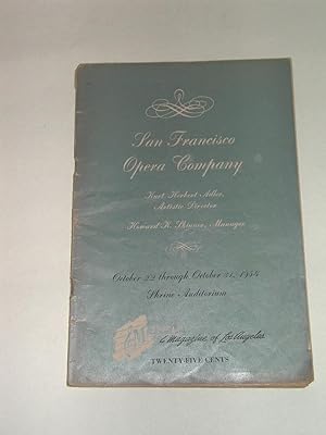 San Francisco Opera Company October 22 Through October 31, 1954, Shrine Auditorium ,(Autographed ...